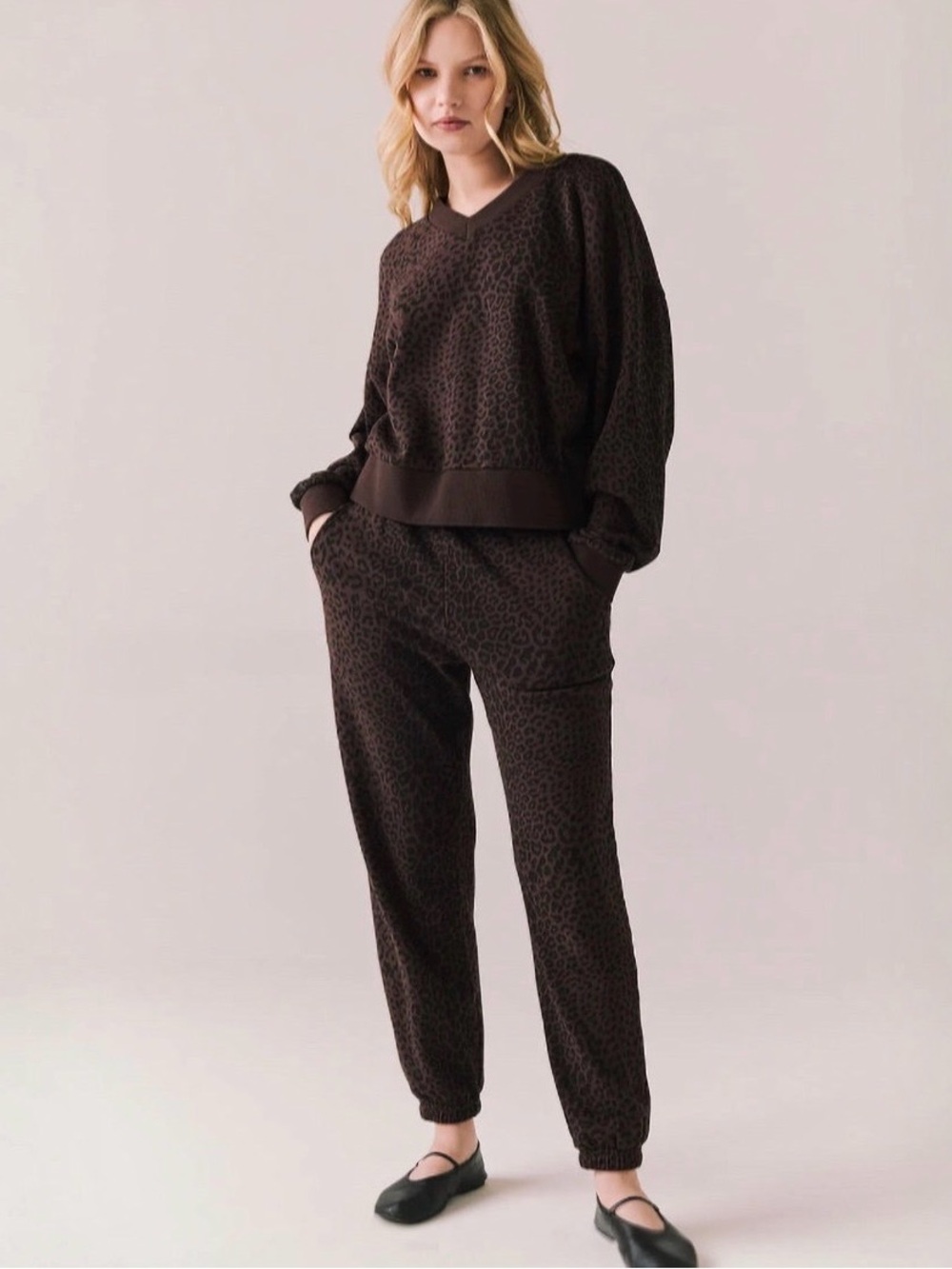 Chaser Dark Brown Leopard-Print Florie Pullover &  Mission Jogger Set